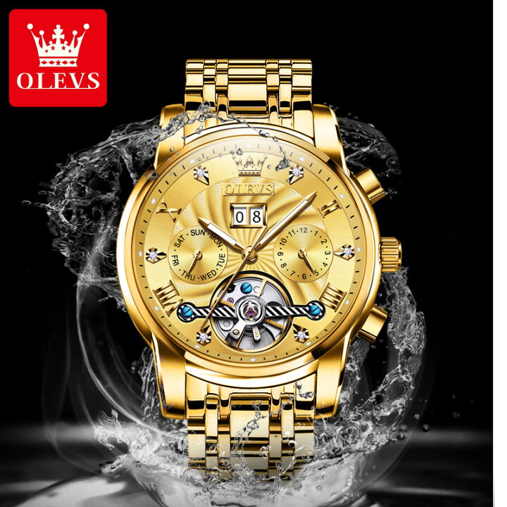 楽天市場】＼OLEVS／ 【ゴールド】正規輸入代理店 時計 メンズ 