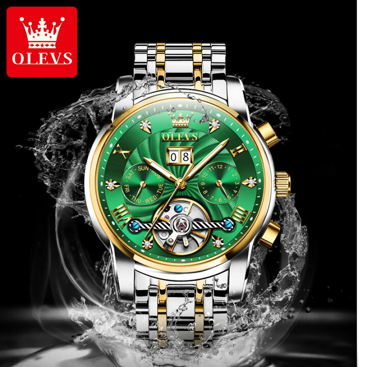 楽天市場】＼OLEVS／ 【グリーン】正規輸入代理店 時計 メンズ 人気 青 