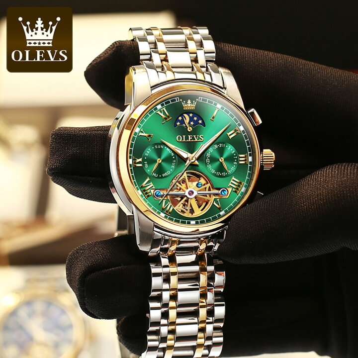 楽天市場】＼OLEVS／【グリーン＆ゴールド】正規輸入代理店 腕時計  