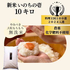 【 18,000円 → 13,500円 ポイント5倍 】【 料理王国100選、ベストファーマーズ賞 】 新米 令和6年 いのちの壱 無洗米 10kg（ 5kg × 2袋 ) 無農薬 自然栽培 特別栽培 農家直送 龍の瞳 コシヒカリ 長野県 ギフト 御祝 内祝い 誕生日 快気 新築 法事 挨拶 熨斗 送料無料