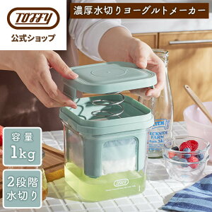 ヨーグルト 水切り 容器 水切りヨーグルト ギリシャヨーグルト バネ式 2段階 細目 キッチンペーパー不要 短時間 トフィー ヨーグルトアイス TOFFY ホエー 分離 大容量 ざる 1kg ヨーグルトスト