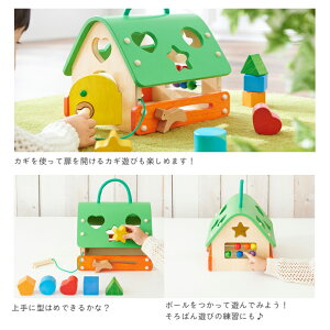 あそびのおうち|森のあそび道具カギ遊び鍵遊びそろばん型はめ積木つみき木製木のおもちゃ知育玩具1歳2歳べビーキッズプレゼントギフト贈り物出産祝い誕生日エドインター