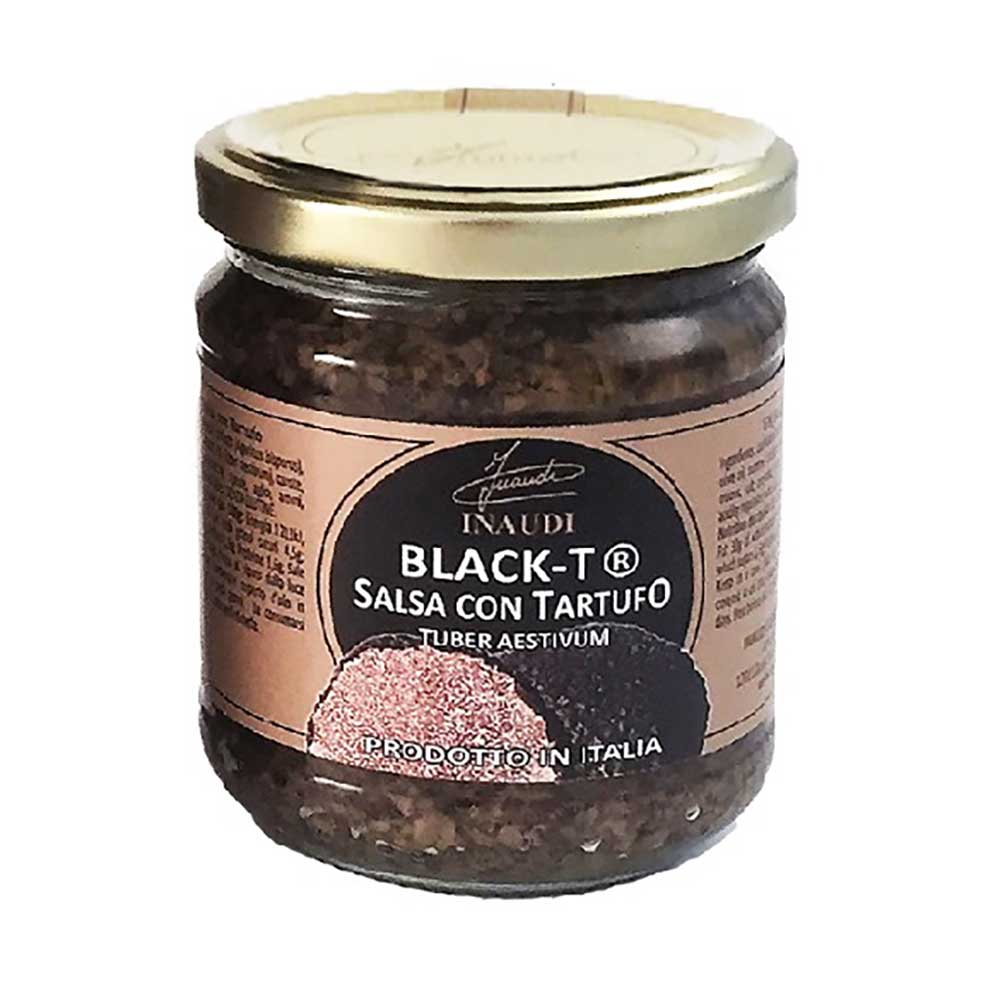 トリュフの専門メーカとして名高いイナウディ社の、黒トリュフ、マッシュルームで作ったペースト。トリュフの豊かな香りが広がります。 BLACK-T（トリュフペースト） 180g イナウディ INAUDI イタリア ピエモンテ州 黒トリュフ マッシュルーム ギフト 父の日