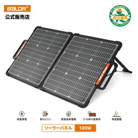 【40%OFFクーポン利用で25080円】BALDR 両面発電 ソーラーパネル 100W 太陽光パネル ETFE 10年超長寿命 家庭用 発電機 高い耐久性 急速充電 折りたたみ式 IP67防水 単結晶 防災 省エネ 太陽光発電 業務用 バルコニー ベランダ 庭