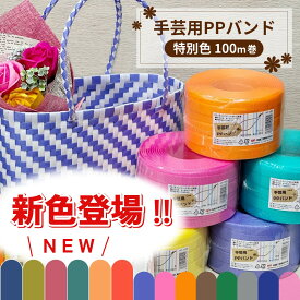 【新色8色販売中】 PPバンド 手芸用PPバンド プラカゴ バッグ 手芸バンド 15mm 15mm×100m 特別色 信越工業 年中無休発送