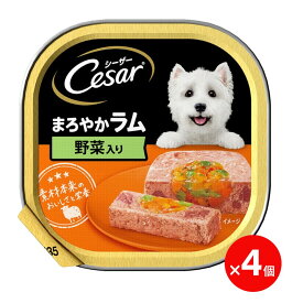 【賞味期限間近】シーザー まろやかラム 野菜入り 100g ×4個 マースジャパン 犬用フード