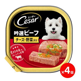 【賞味期限間近】シーザー 吟撰ビーフ チーズ・野菜入り 100g ×4個 マースジャパン 犬用フード