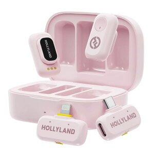 Hollyland LARK A1 Combo (Cloud Pink, with USB-C RX + Lightning RX + Charging Case) Wireless Microphone