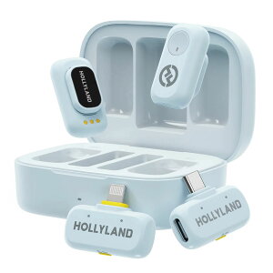 Hollyland LARK A1 Combo (Sky Blue, with USB-C RX + Lightning RX + Charging Case) Wireless Microphone