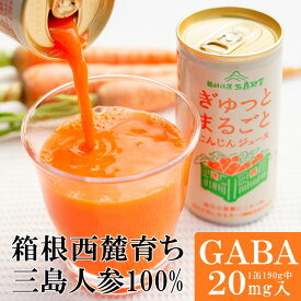 国産人参ジュース 箱根西麓三島野菜100％ ぎゅっとまるごとにんじんジュース 190g缶 機能性表示食品 GABA 静岡グルメ 富士山名物 濃縮人参 人参ペースト 野菜ジュース 健康習慣 ファスティング 血圧低下 食物繊維 ウェルネスフード