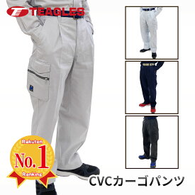 作業ズボン 作業着 ズボン 大きいサイズ ゆったり カーゴパンツ メンズ ワーク ウエストストレッチ ワイド 太め ネイビー グレー チャコール グリーン 紺 ポリエステル 綿 夏 吸汗 速乾 通気性 CVC S M L LL 3L 4L 5L TEAGLES 5461