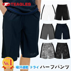 ドライ ハーフパンツ 【公式・直販】 夏 吸汗 速乾 裏メッシュ スポーツ トレーニングウェア ルームウェア メンズ M L LL 3L 4L トーマセンイ TEAGLES 25211