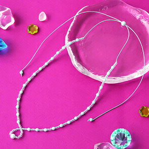 パールネックレス(アクア)【トーホービーズ公式:ファクトリー直送】キッズ向けキット