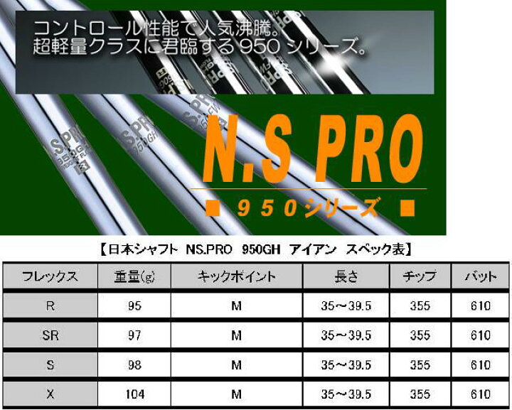 楽天市場】日本シャフトNS PRO 950GH アイアンシャフト NS950 【ironNS  
