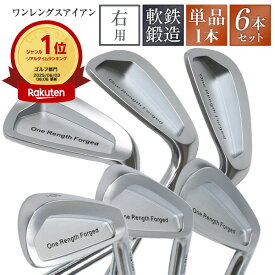ワンレングスアイアン 6本セット 単品 ワンレングス 軟鉄鍛造 アイアン 6本セット #5 #6 #7 #8 #9 PW 6本組 1本 地クラブ アイアン ゴルフクラブ やさしいアイアン 同じ長さ 同じスイング 打ち分け NS製シャフト 高密度樹脂系グリップ