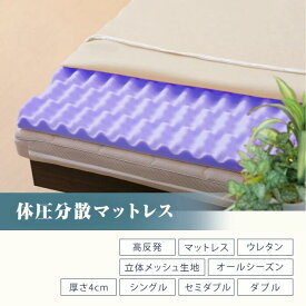 体圧分散マットレス トッパーマットレス トップマット 高反発 敷くだけ 寝心地改善 メッシュ 通気性 寝返り 日本製 シングル セミダブル ダブル【送料無料】