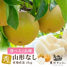梨 秀品 2kg 山形県産 選べる2品種 4～8玉 幸水 豊水 なし ナシ 送料無料 幸水梨 豊水梨 幸水なし 豊水なし フルーツ 果物 甘い おいしい 1玉約250～500g 小玉 大玉 ギフト 贈答 プレゼント 贈り物 秋 果汁たっぷり 山形の梨はおいしい 2キロ