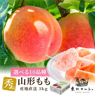 桃 秀品 3kg 山形県産 選べる10品種 10～12玉 贈答 ギフト あかつき まどか 川中島白桃 おどろき 美月 美…