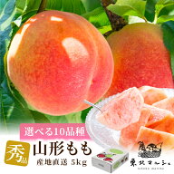 桃 秀品 5kg 山形県産 選べる10品種 約16～18玉前後 贈答 ギフト あかつき まどか 川中島白桃 おどろき …