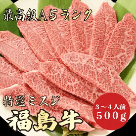 【福島牛 ミスジ 500g A5ランク / 家庭用】おうち焼肉におすすめ｜バーベキュー｜BBQ｜福島牛 黒毛和牛 焼肉 ミスジ A5ランク 霜降り肉