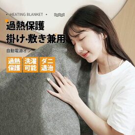 電気毛布 大判160×80cm 掛け敷き 兼用 両用 洗える 自動電源オフ ダニ退治 過熱保護 掛け敷き 電気ブランケット ひざ掛け 防寒 節電