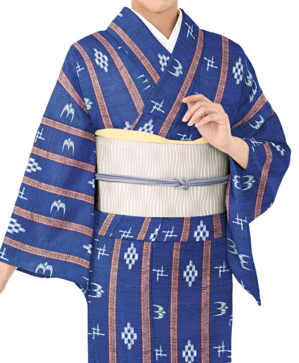 楽天市場】【 夏物 単衣 仕立済み 】洗える絽小紋 琉球絣柄 ブルー系  