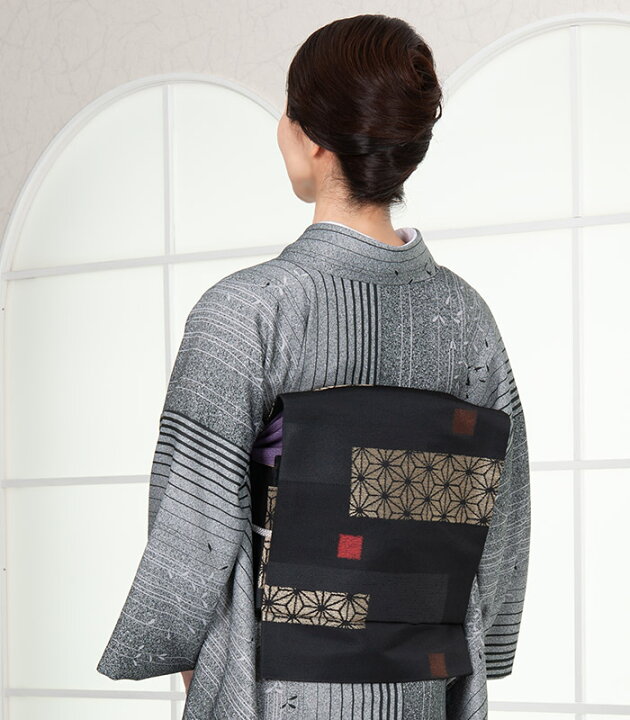 楽天市場】【 単衣 仕立済み 】 都粋オリジナル おめかし小紋 縞：黒  