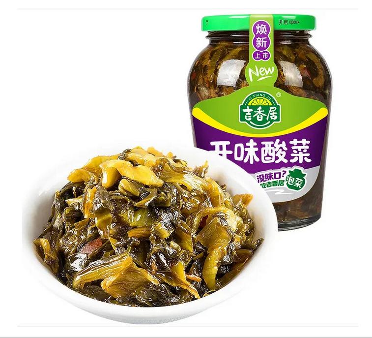 吉香居 開味酸菜 （瓶） 高菜 ザーサイ 漬物 辛口 おつまみ 泡菜 酸菜 おつまみ 中華食材<br>