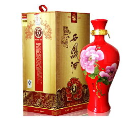 酒 陝西西鳳酒 白酒 国花瓷 5年アルコール度数45度 鳳香型白酒 500ml陶器 中国四大名酒