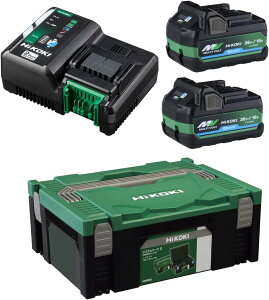 HiKOKI(ハイコーキ) スターターキット1 2ポート 充電器 マルチボルト蓄電池2個 システムケース2付 UC18YDML(2XSZ) 正規品