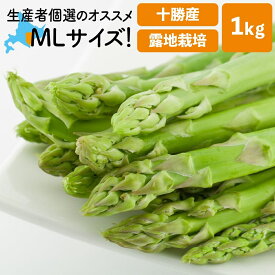 【5月中旬出荷開始・予約受付】 アスパラ 北海道産 露地栽培 M〜Lサイズ混合 1kg 十勝産 朝採り 露地物 グリーンアスパラガス 送料無料