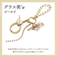 ビアルファグラスホルダーシルバーゴールドスワロスキービジュークリップバックチェーン