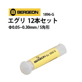 時計工具 エグリ カッティングブローチ 12本セット φ0.05～0.30mm 断面5角形 BERGEON ベルジョン BE1896-G