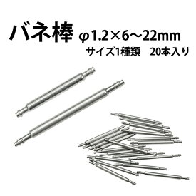 【楽天1位】バネ棒 φ1.2×6〜22mm サイズ1種類 20本入り DE-SDF120 時計部品 時計修理