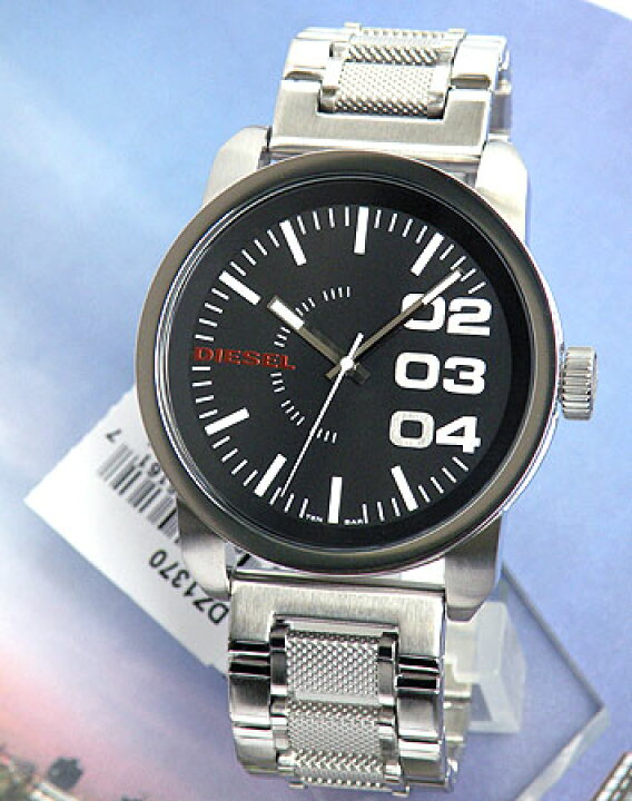 楽天市場】DIESEL ディーゼル 時計 アナログ シルバー ブラック 黒  