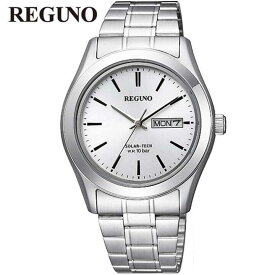 【お取り寄せ】シチズン レグノ 腕時計 メンズ ソーラー KM1-211-11 CITIZEN REGUNO 国内正規品 ソーラーテック メタルバンド ビジネス ソーラー 白 ホワイト 銀 シルバー 中学生 高校生 誕生日プレゼント 男性 彼氏 旦那 夫 友達 ギフト