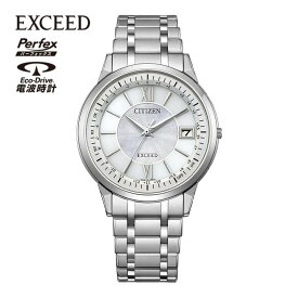 【お取り寄せ】シチズン エクシード エコドライブ電波 ダイレクトフライト 薄型 ソーラー 電波 アナログ チタン メタル 軽量 銀 シルバー 白 ホワイト 国内正規品 メンズ CITIZEN EXCEED CB1140-61D 腕時計 時計