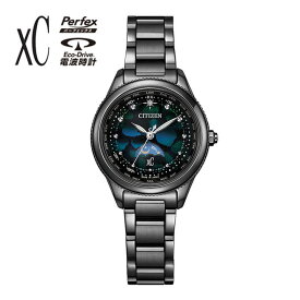 シチズン クロスシー LAYERS of TIME 限定モデル エコドライブ ソーラー アナログ チタン メタル 軽量 黒 ブラック 青 ブルー 国内正規品 レディース CITIZEN xC 腕時計 EE1008-56E