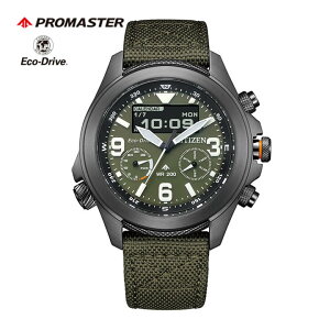 【お取り寄せ】シチズン プロマスター LANDシリーズ エコドライブ ソーラー アナログ デジタル アナデジ 黒 ブラック 緑 カーキ グリーン CITIZEN PROMASTER JV1005-02W 腕時計 国内正規品 メンズ
