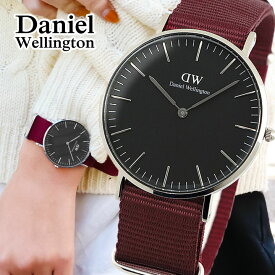 Daniel Wellington ダニエルウェリントン Classic Black Roselyn 36mm DW00100274 DW00600274 クラシック ブラック ローズリン 36mm 腕時計 メンズ レディース Natoベルト カジュアル アナログ 黒 ブラック 赤 ワインレッド