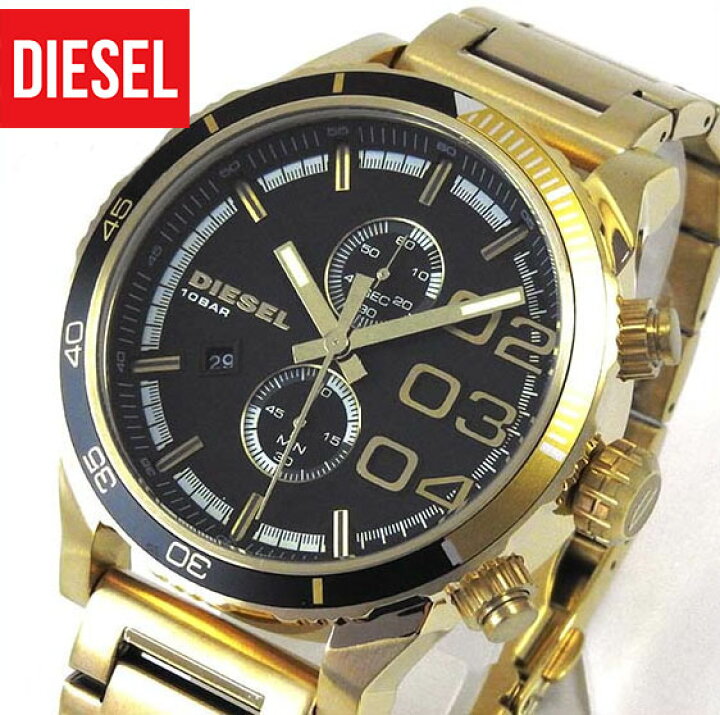 新品！DIESEL メンズウォッチ ゴールド×ブラック【DZ4337】 