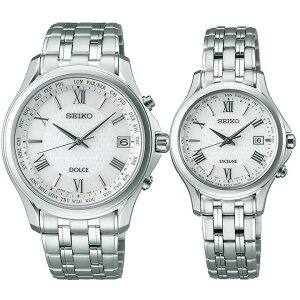 【お取り寄せ】SEIKO セイコー DOLCE & EXCELINE ドルチェ&エクセリーヌ メンズ レディース 腕時計 ペアウォッチ チタン メタル ソーラー電波時計 白 ホワイト 銀 シルバー 誕生日プレゼント 男性
