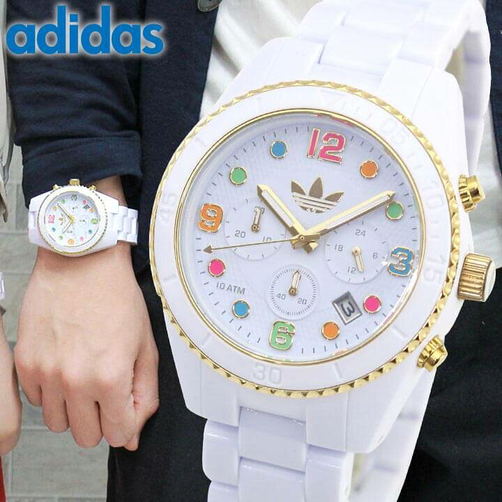 楽天市場 アディダス Adidas Originals Adh2945 メンズ レディース 腕時計 白 ホワイト 金 ゴールド クロノグラフ 海外モデル 誕生日プレゼント 男性 女性 バレンタイン ギフト 加藤時計店 Gショック楽天市場店