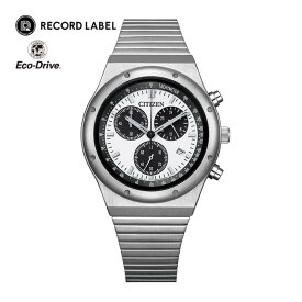 シチズン コレクション 1984 chronograph レコードレーベル エコドライブ ソーラー アナログ メタル 銀 シルバー 白 ホワイト 国内正規品 メンズ 腕時計 時計 CITIZEN COLLECTION RECORD LABEL AT2541-54A 誕生日プレゼント 男性用