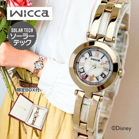 【お取り寄せ】シチズン ウィッカ 時計 Disneyコレクション ディズニーアニメーション『ふしぎの国のアリス』ソーラーテック アナログ メタル 金 ゴールド 白 ホワイト CITIZEN Wicca KP5-221-11 腕時計 国内正規品 レディース