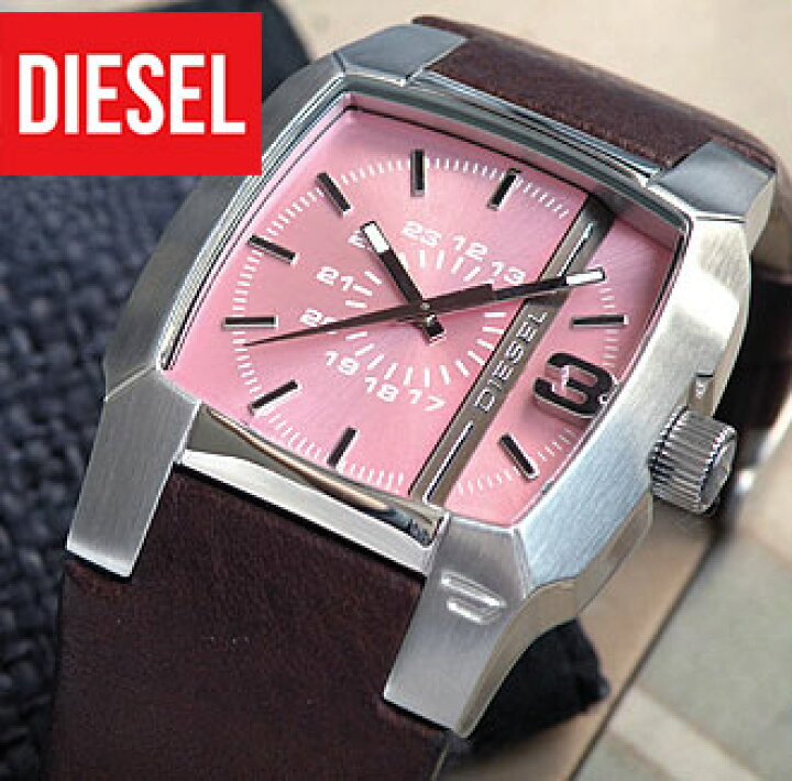 楽天市場 ディーゼル 時計 腕時計 Watchアナログ Diesel Dieselディーゼル Dz5100 ピンク文字板 ブラウンレザー ディーゼルロゴ入りライン メンズ レディース 5気圧防水海外モデル 誕生日プレゼント 男性 女性 バレンタイン ギフト 加藤時計店 Gショック楽天市場店