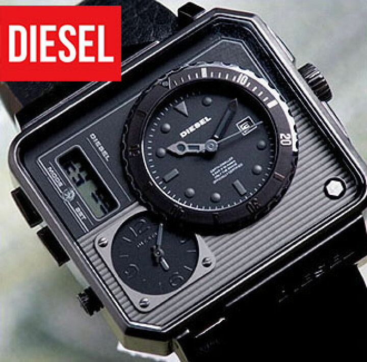 楽天市場】ディーゼル 時計 DIESEL DZ7241黒レザーベルト/メンズ腕時計  