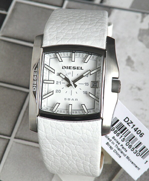 diesel  腕時計　ホワイトレザーベルト