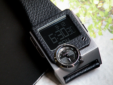 楽天市場ディーゼル 時計  黒レザーベルト/メンズ腕時計