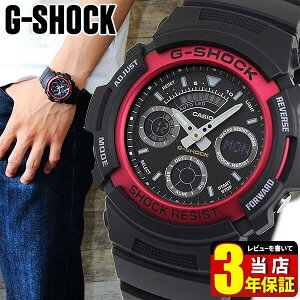 CASIO カシオ G-SHOCK Gショック アナログ 赤 レッド 黒 ブラック 多機能 防水 時計 スポーツ メンズ 腕時計 アナデジ AW-591-4A ジーショック 就職祝い 入学祝い 卒業祝い 息子 男子 誕生日プレゼント 男性 彼氏 旦那 夫 社会人 友達 ギフト